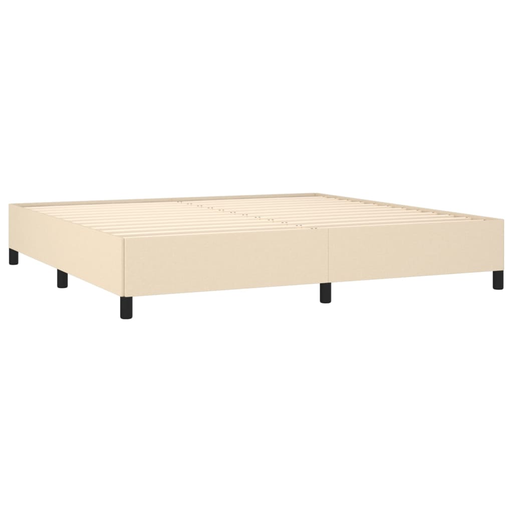 kontinentalseng med madras 200x200 cm stof cremefarvet