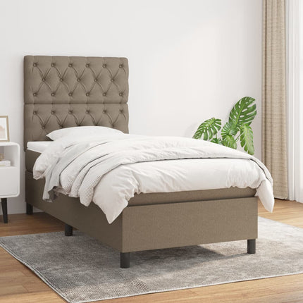 kontinentalseng med madras 80x200 cm stof gråbrun