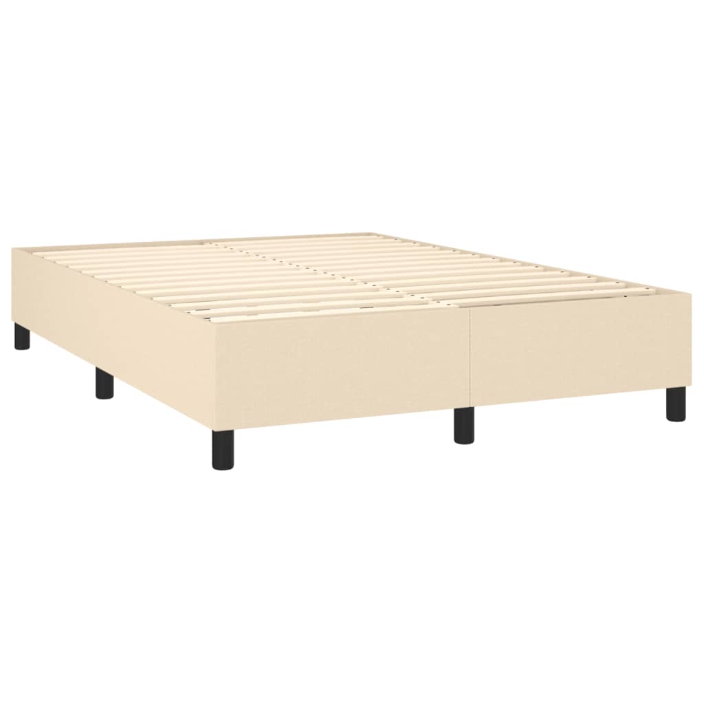 kontinentalseng med madras 140x190 cm stof cremefarvet