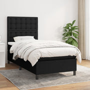kontinentalseng med madras 90x200 cm stof sort