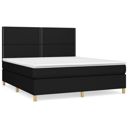 kontinentalseng med madras 160x200 cm stof sort