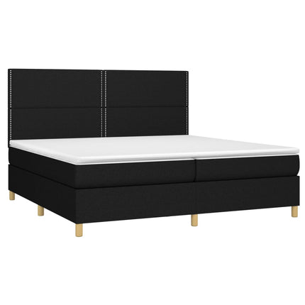 kontinentalseng med madras 200x200 cm stof sort