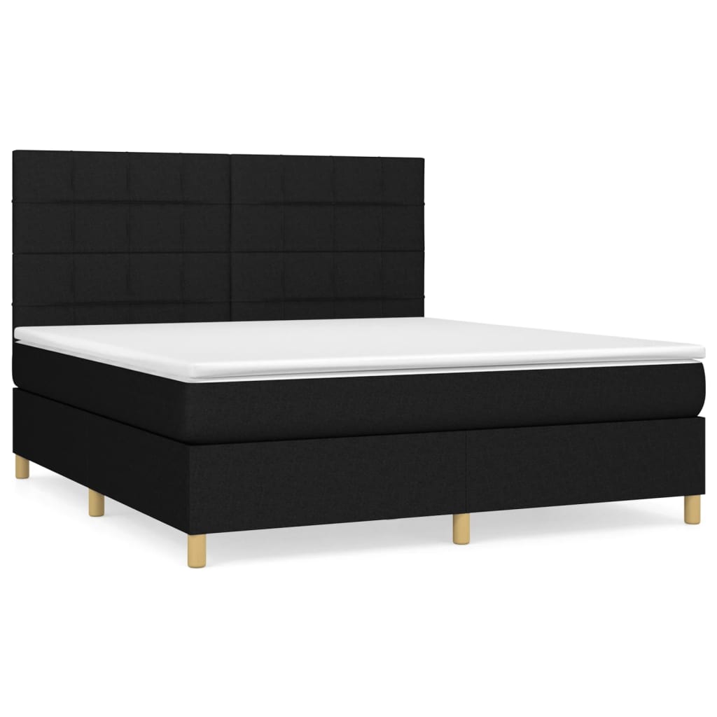 kontinentalseng med madras 180x200 cm stof sort