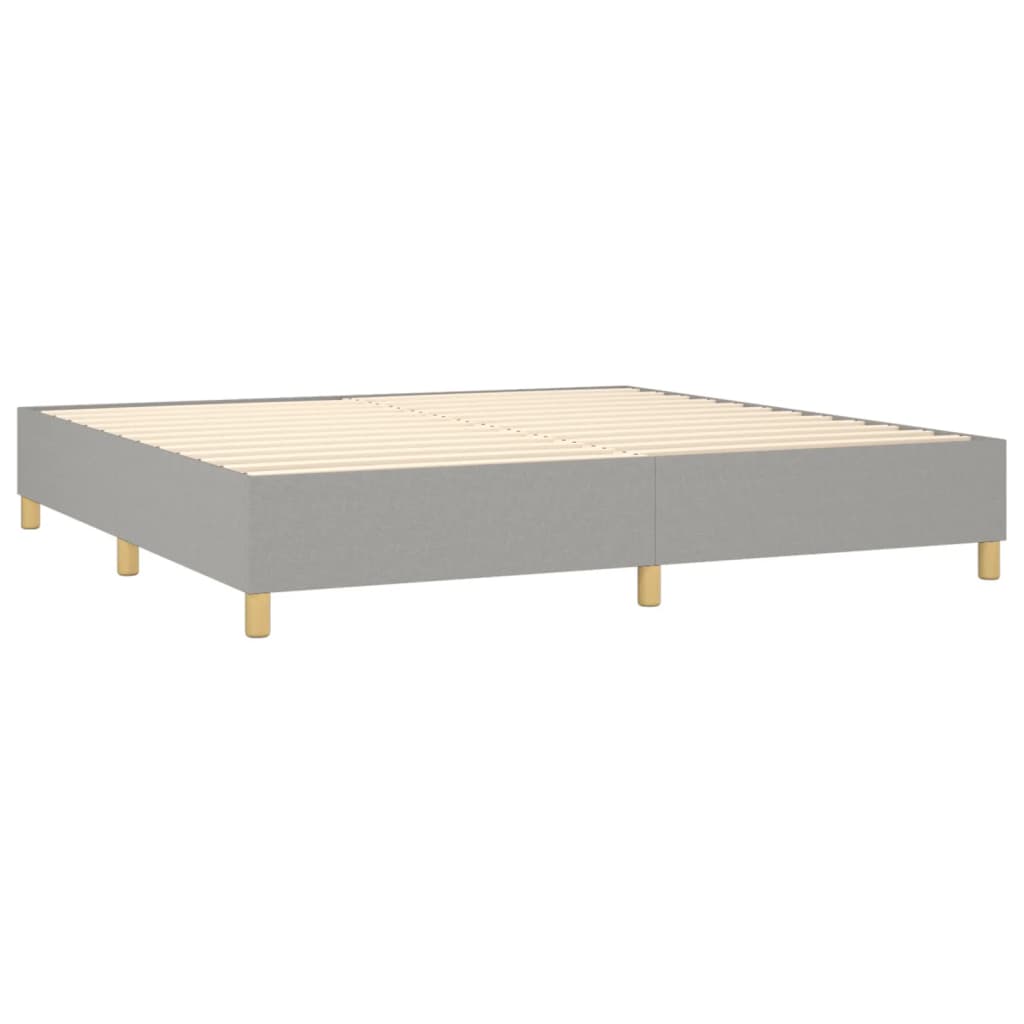 kontinentalseng med madras 200x200 cm stof lysegrå
