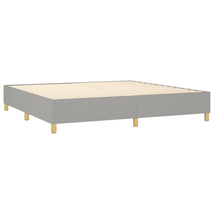 kontinentalseng med madras 200x200 cm stof lysegrå