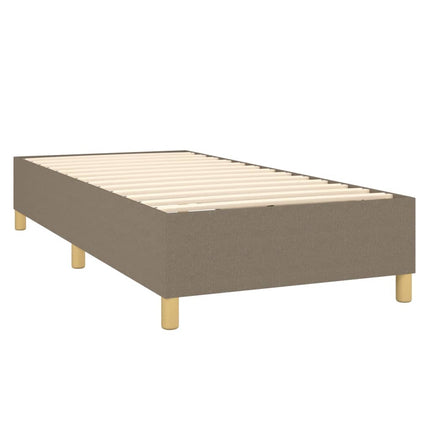 kontinentalseng med madras 90x190 cm stof gråbrun
