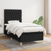 kontinentalseng med madras 100x200 cm stof sort
