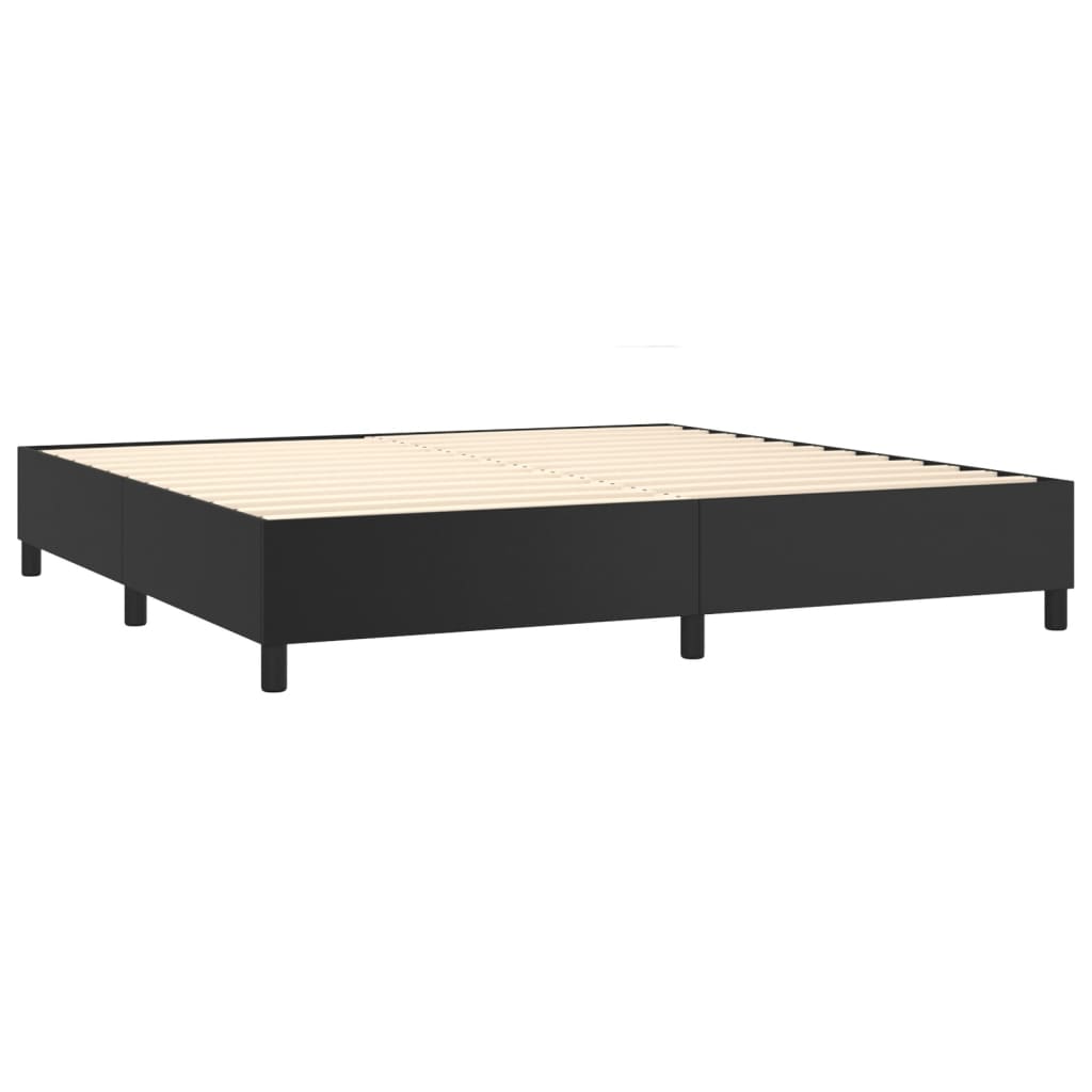 kontinentalseng med madras 200x200 cm kunstlæder sort