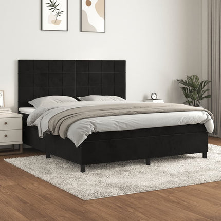 kontinentalseng med madras 160x200 cm fløjl sort