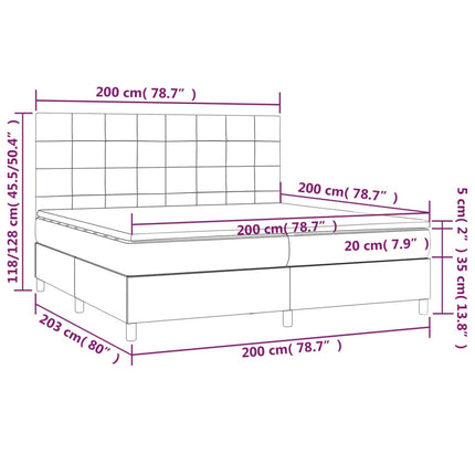 kontinentalseng med madras 200x200 cm fløjl sort