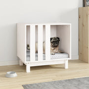 hundehus 60x45x57 cm massivt fyrretræ hvid