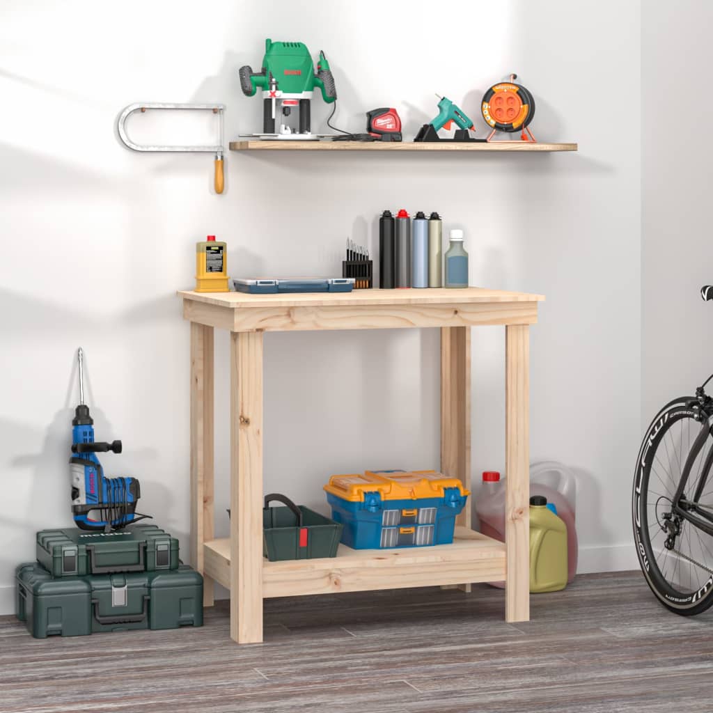 arbejdsbord 80x50x80 cm massivt fyrretræ billede