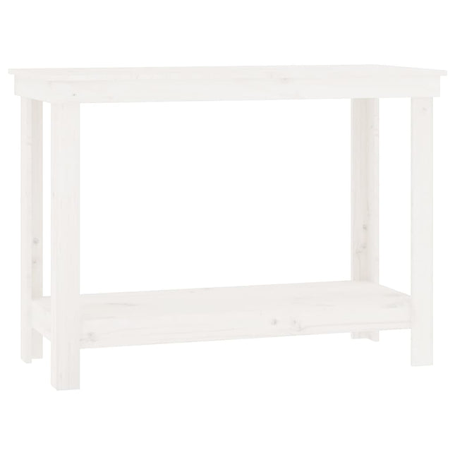 arbejdsbord 110x50x80 cm massivt fyrretræ hvid