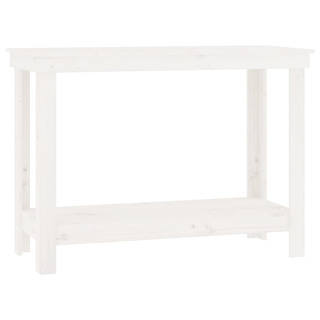 arbejdsbord 110x50x80 cm massivt fyrretræ hvid billede