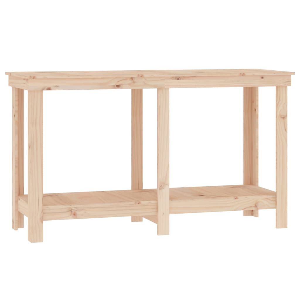 arbejdsbord 140x50x80 cm massivt fyrretræ billede