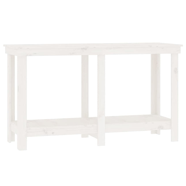 arbejdsbord 140x50x80 cm massivt fyrretræ hvid