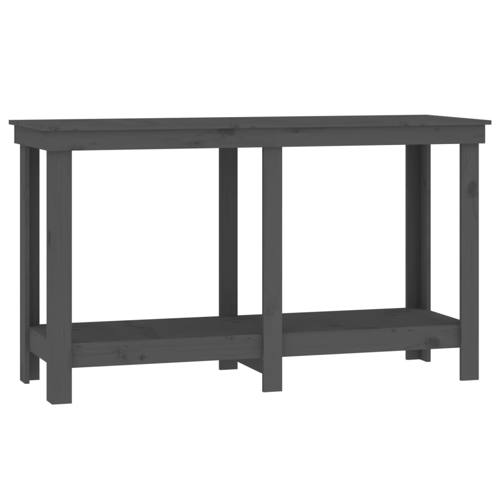 arbejdsbord 140x50x80 cm massivt fyrretræ grå billede