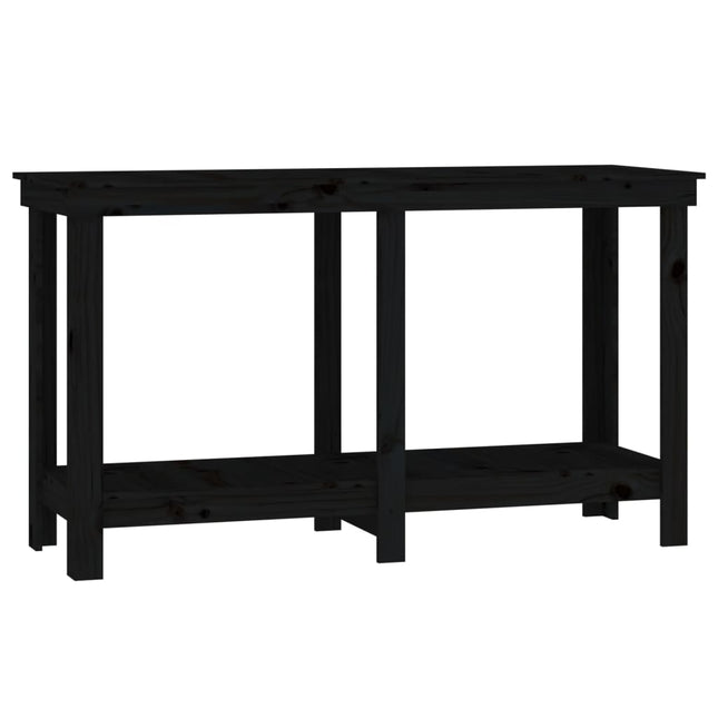 arbejdsbord 140x50x80 cm massivt fyrretræ sort