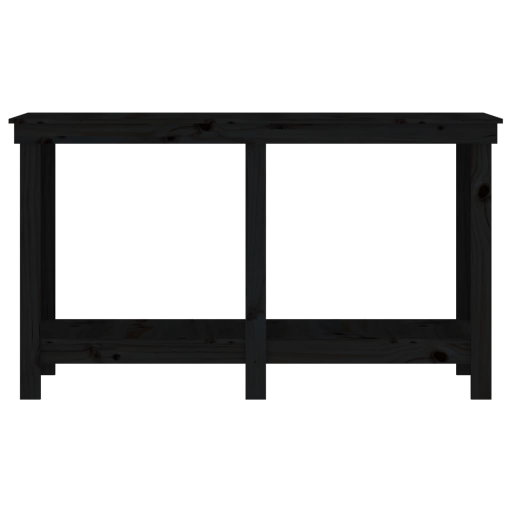 arbejdsbord 140x50x80 cm massivt fyrretræ sort