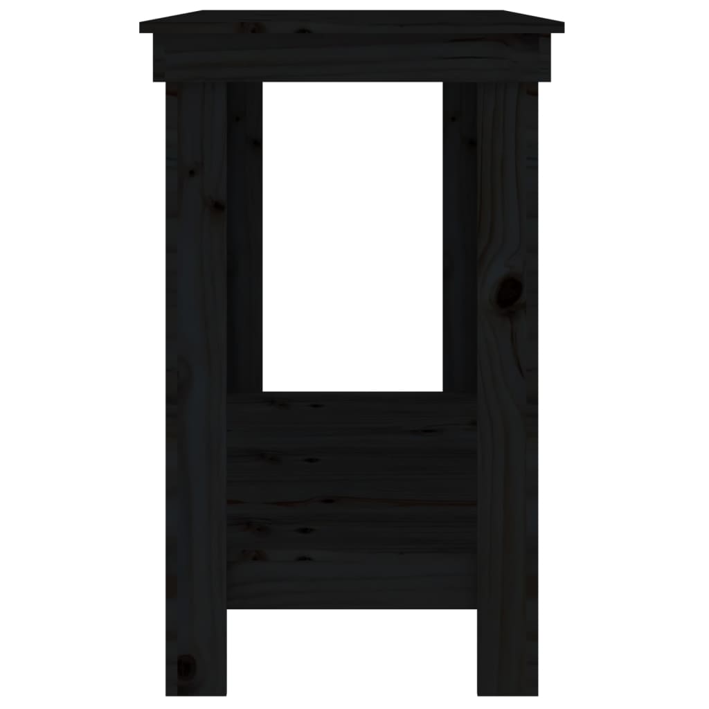 arbejdsbord 140x50x80 cm massivt fyrretræ sort