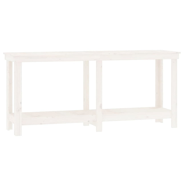 arbejdsbord 180x50x80 cm massivt fyrretræ hvid