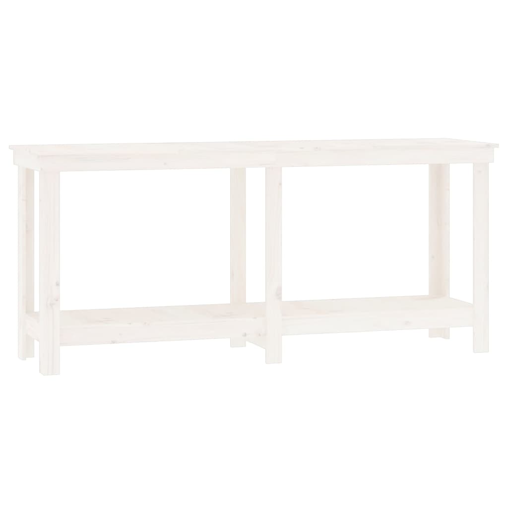 arbejdsbord 180x50x80 cm massivt fyrretræ hvid billede