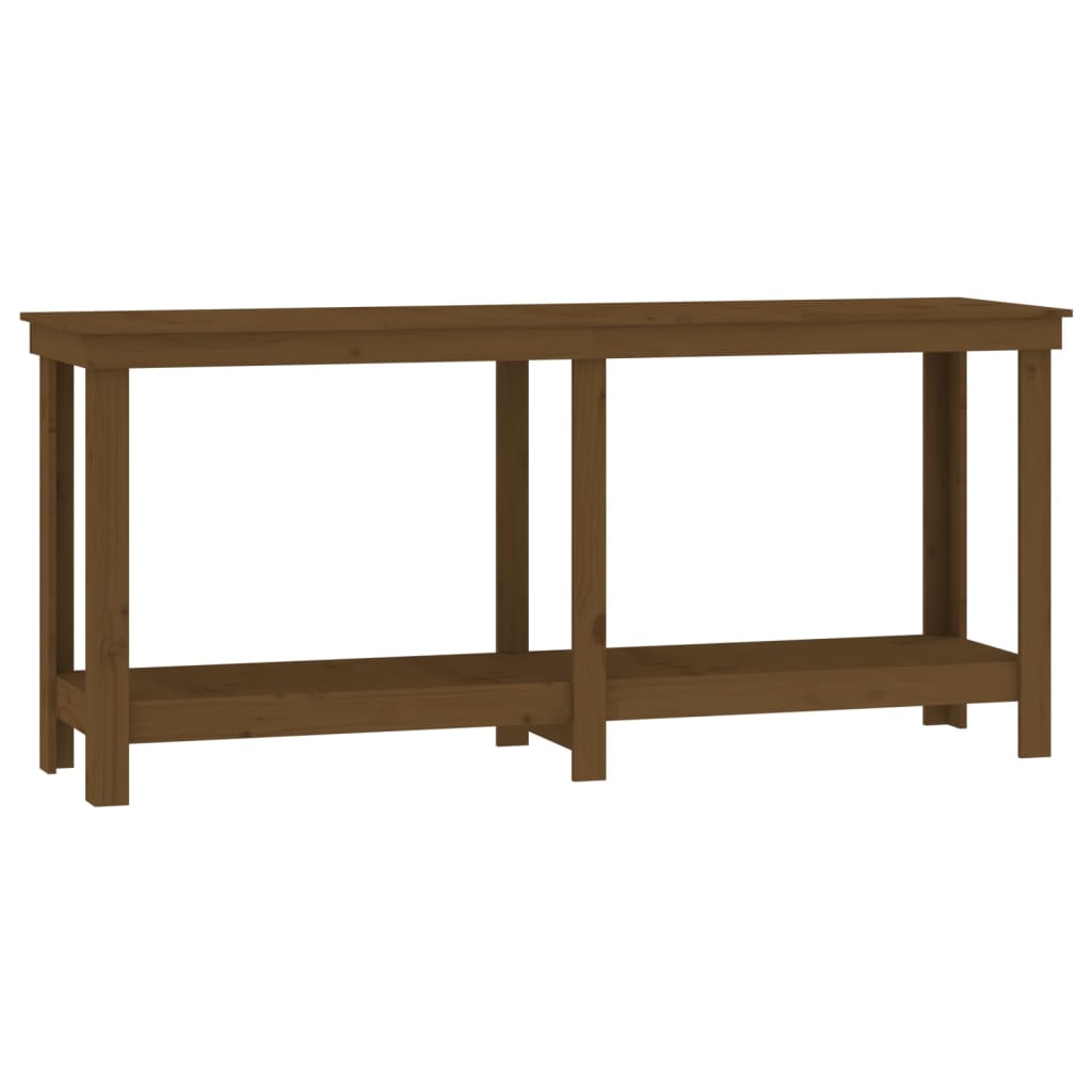 arbejdsbord 180x50x80 cm massivt fyrretræ gyldenbrun billede