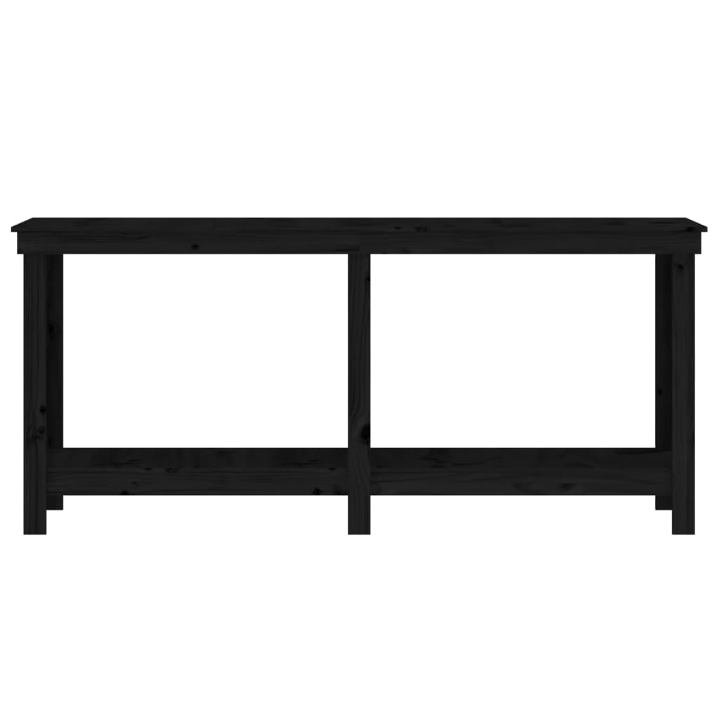 arbejdsbord 180x50x80 cm massivt fyrretræ sort