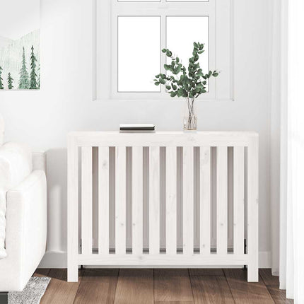radiatorskjuler 108,5x19x84 cm massivt fyrretræ hvid