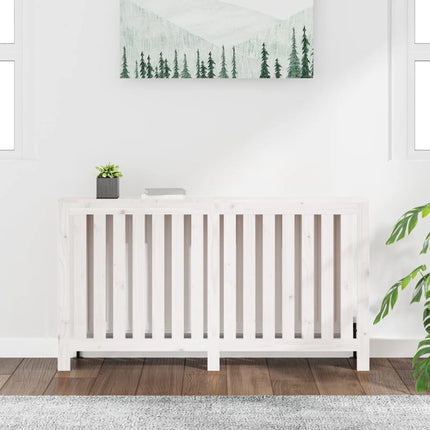 radiatorskjuler 153x19x84 cm massivt fyrretræ hvid