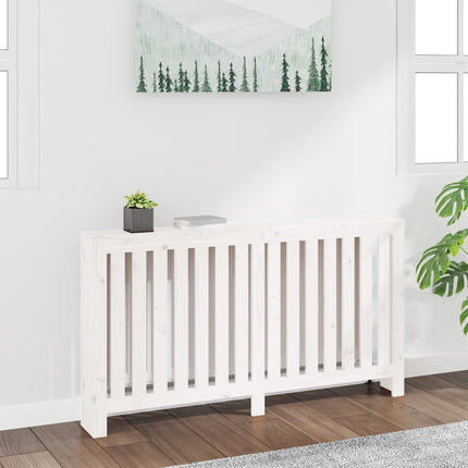 radiatorskjuler 153x19x84 cm massivt fyrretræ hvid