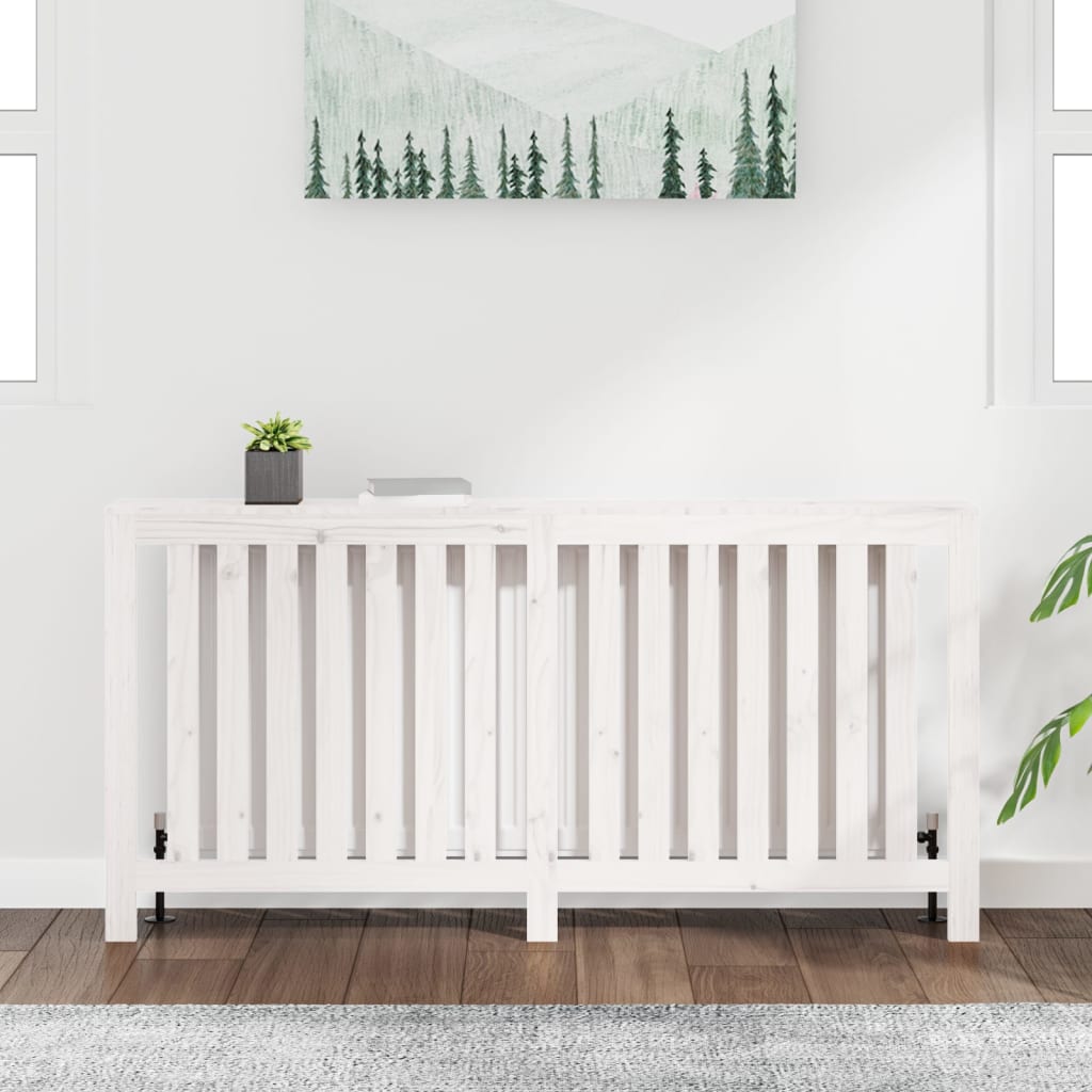 radiatorskjuler 169x19x84 cm massivt fyrretræ hvid