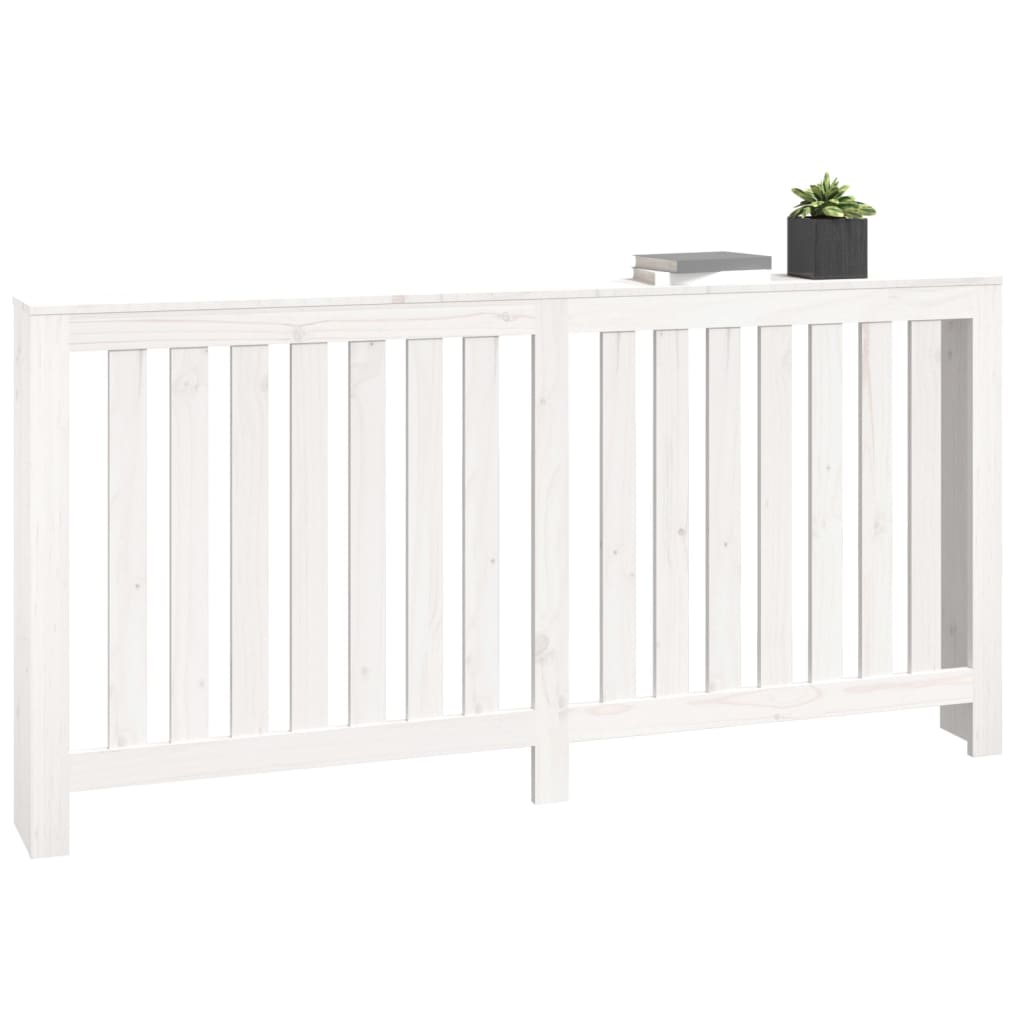 radiatorskjuler 169x19x84 cm massivt fyrretræ hvid