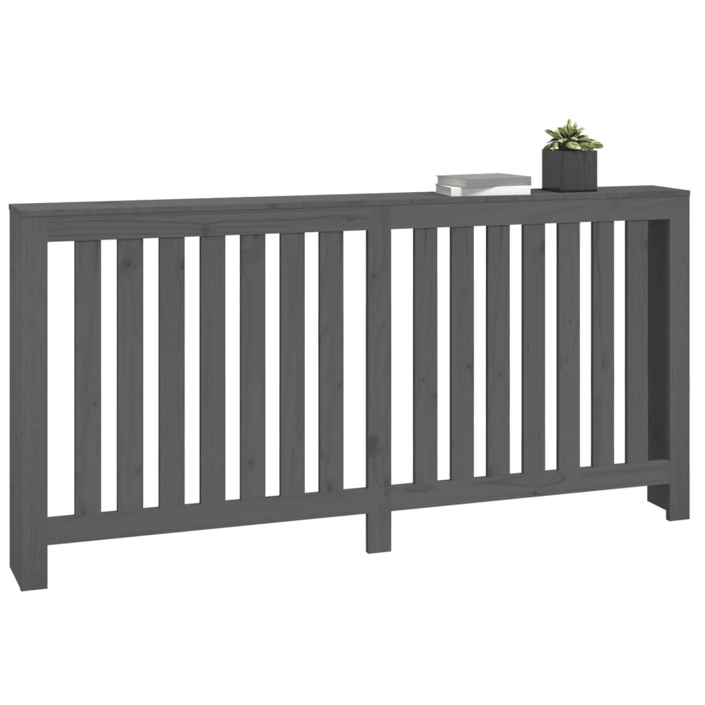 radiatorskjuler 169x19x84 cm massivt fyrretræ grå