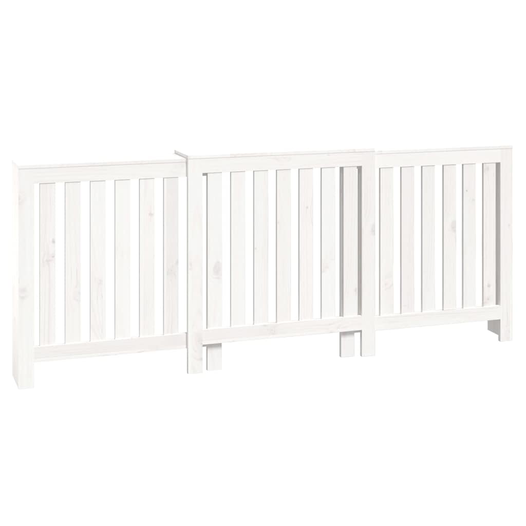radiatorskjuler 210x21x85 cm massivt fyrretræ hvid
