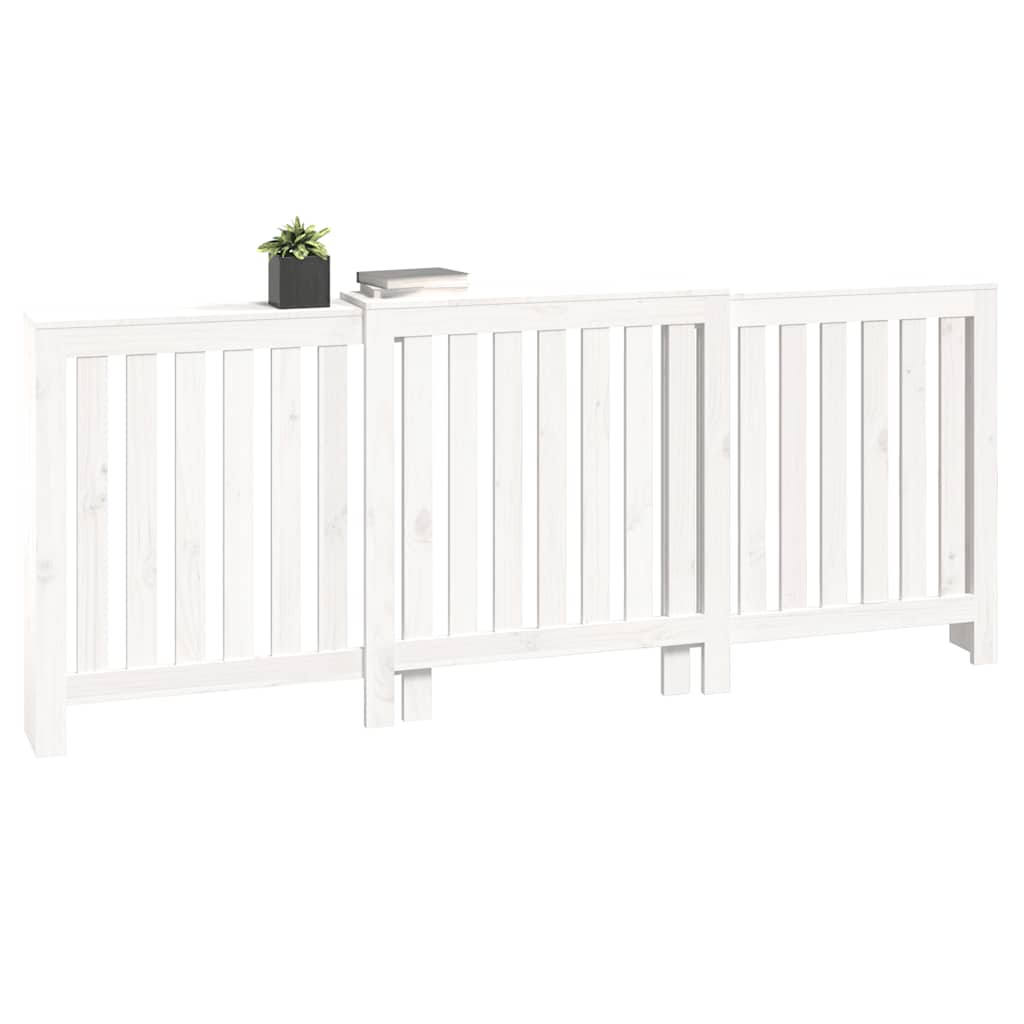 radiatorskjuler 210x21x85 cm massivt fyrretræ hvid