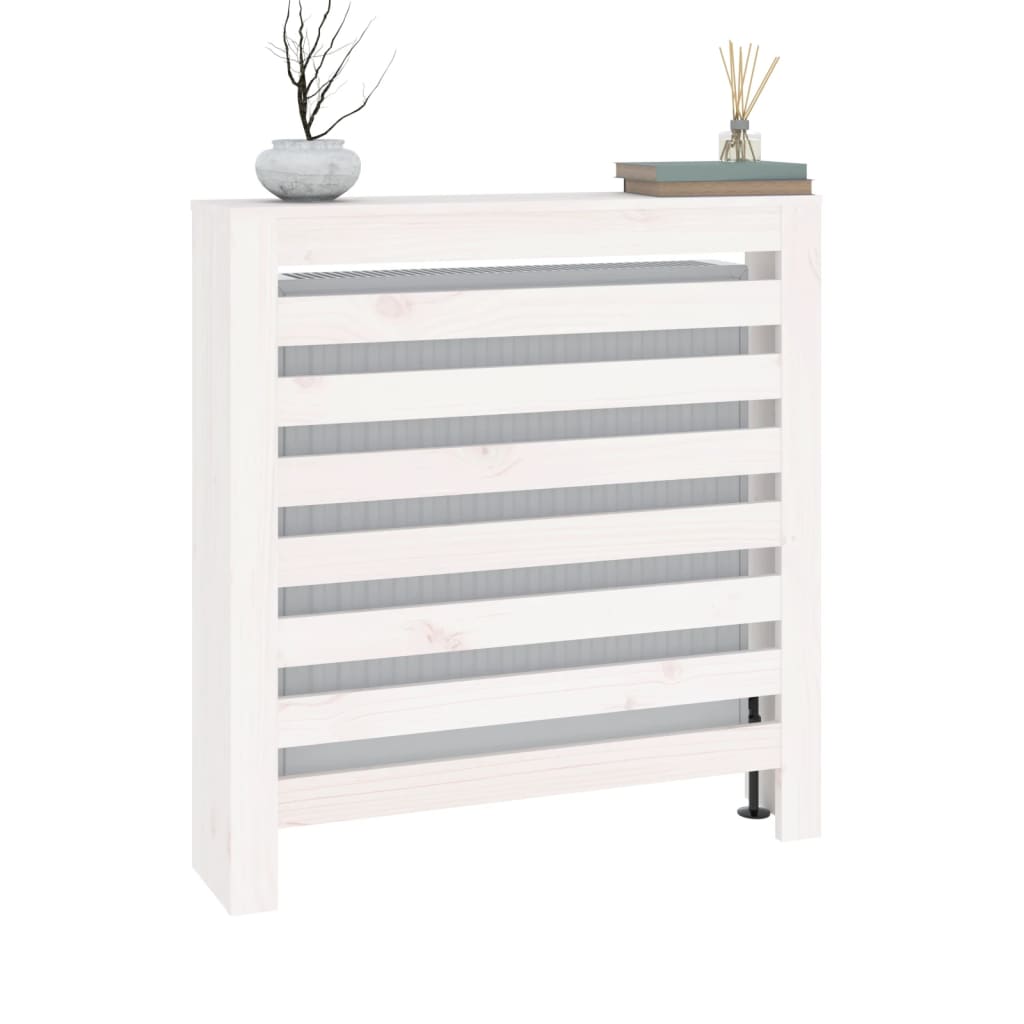 radiatorskjuler 79,5x19x84 cm massivt fyrretræ hvid