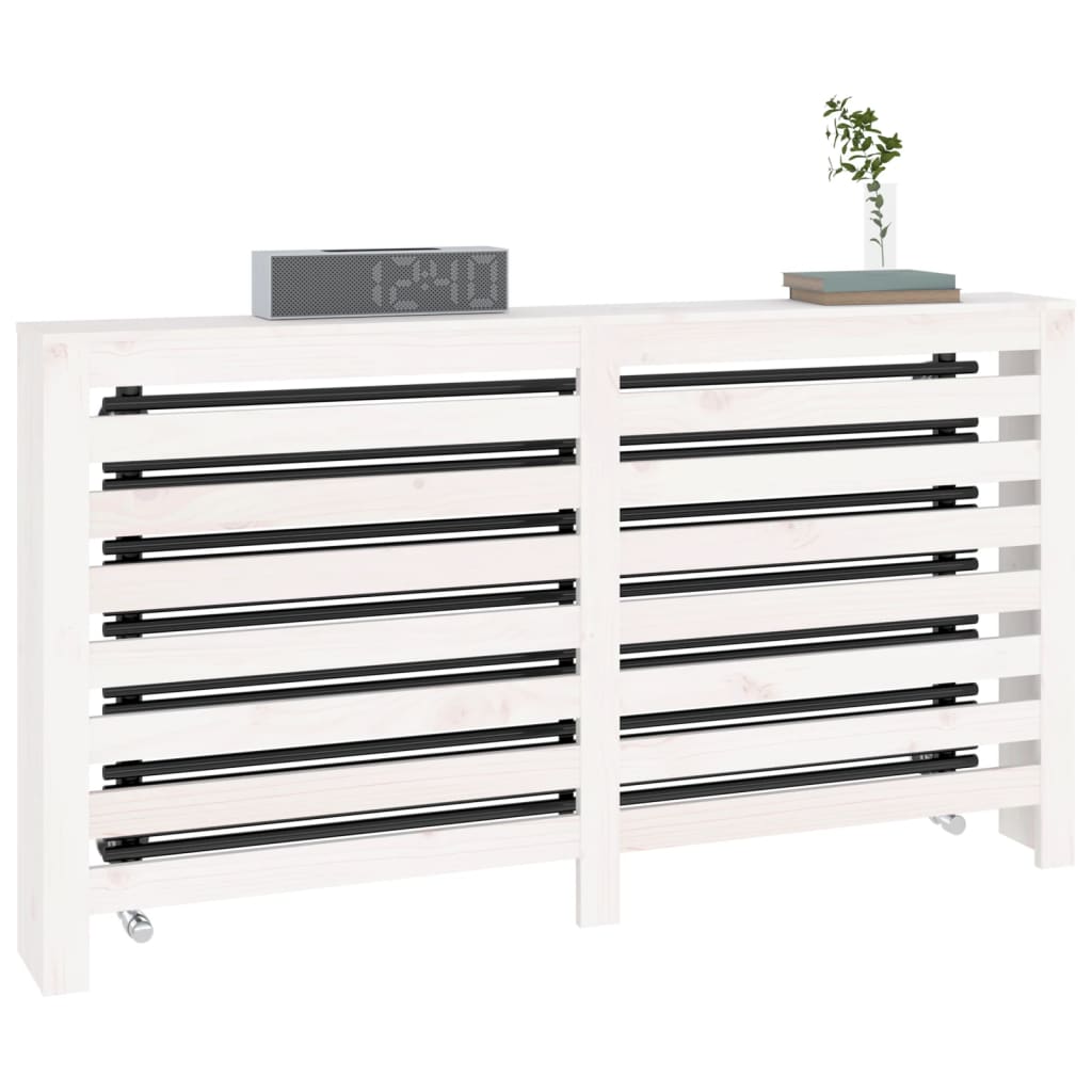 radiatorskjuler 153x19x84 cm massivt fyrretræ hvid