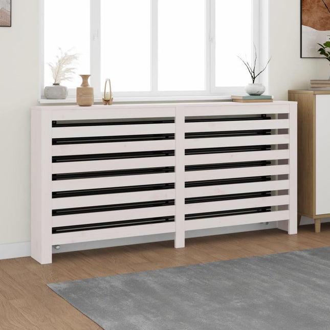 radiatorskjuler 169x19x84 cm massivt fyrretræ hvid