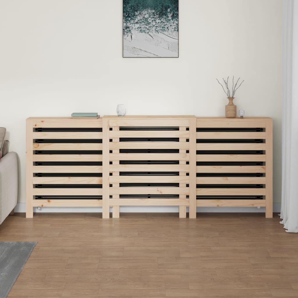 radiatorskjuler 210x21x85 cm massivt fyrretræ