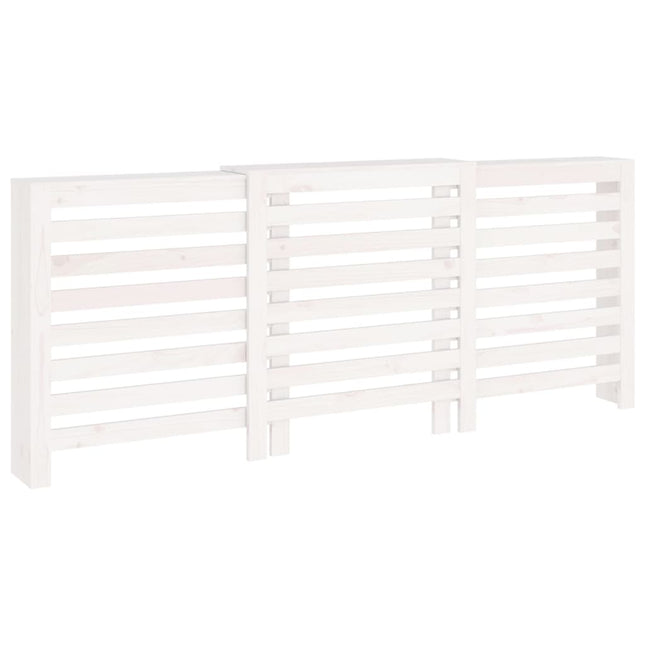 radiatorskjuler 210x21x85 cm massivt fyrretræ hvid