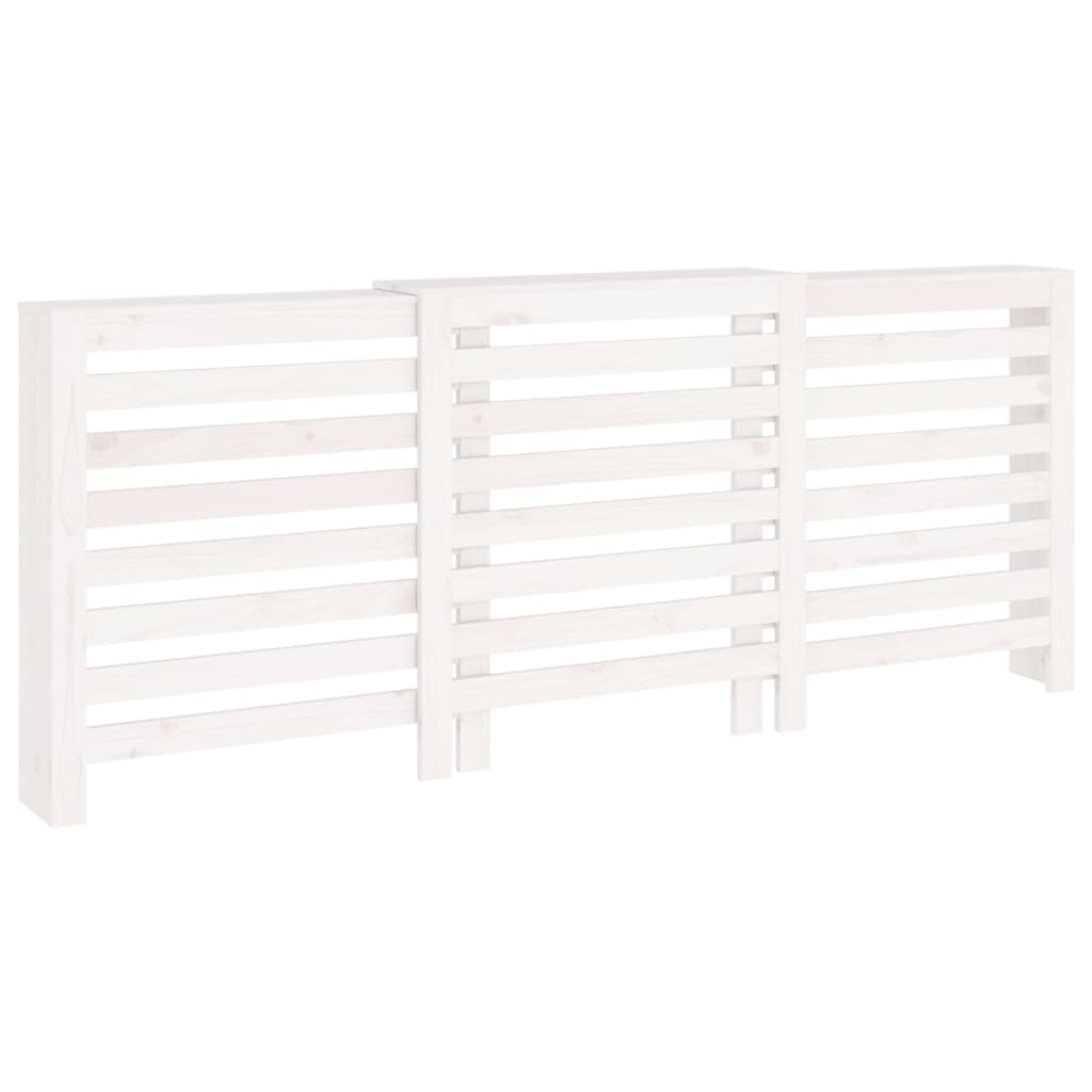 radiatorskjuler 210x21x85 cm massivt fyrretræ hvid
