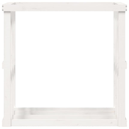 udendørs brændestativ 108x52x106 cm massivt fyrretræ hvid