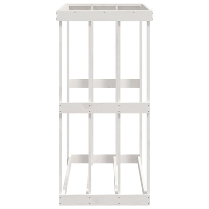 udendørs brændestativ 108x52x106 cm massivt fyrretræ hvid