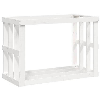 udendørs brændestativ 108x52x74 cm massivt fyrretræ hvid