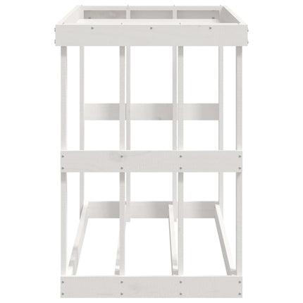 udendørs brændestativ 108x52x74 cm massivt fyrretræ hvid