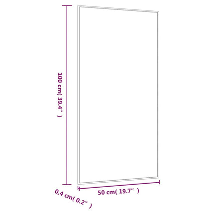vægspejl 50x100 cm rektangulær glas