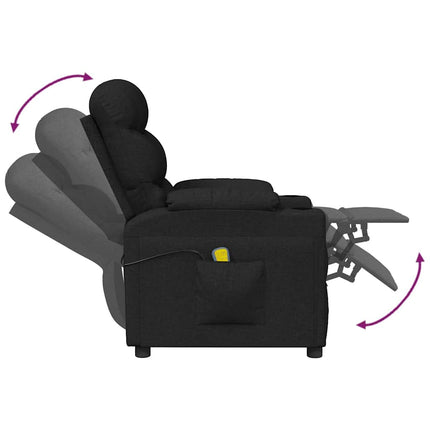 eldrevet massagestol stof sort