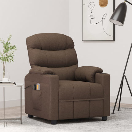 eldrevet massagestol stof brun