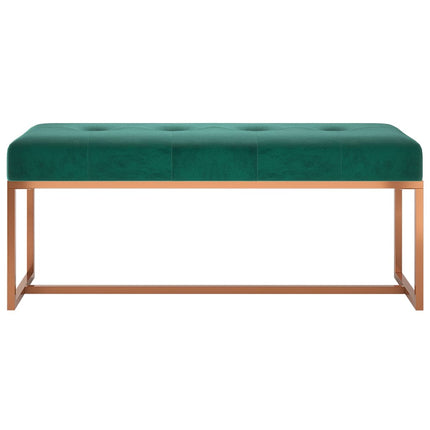 bænk 110x36x45 cm velour mørkegrøn